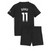 Manchester City Jeremy Doku #11 Koszulka Wyjazdowa dzieci 2025-26 Krótki Rękaw (+ krótkie spodenki)